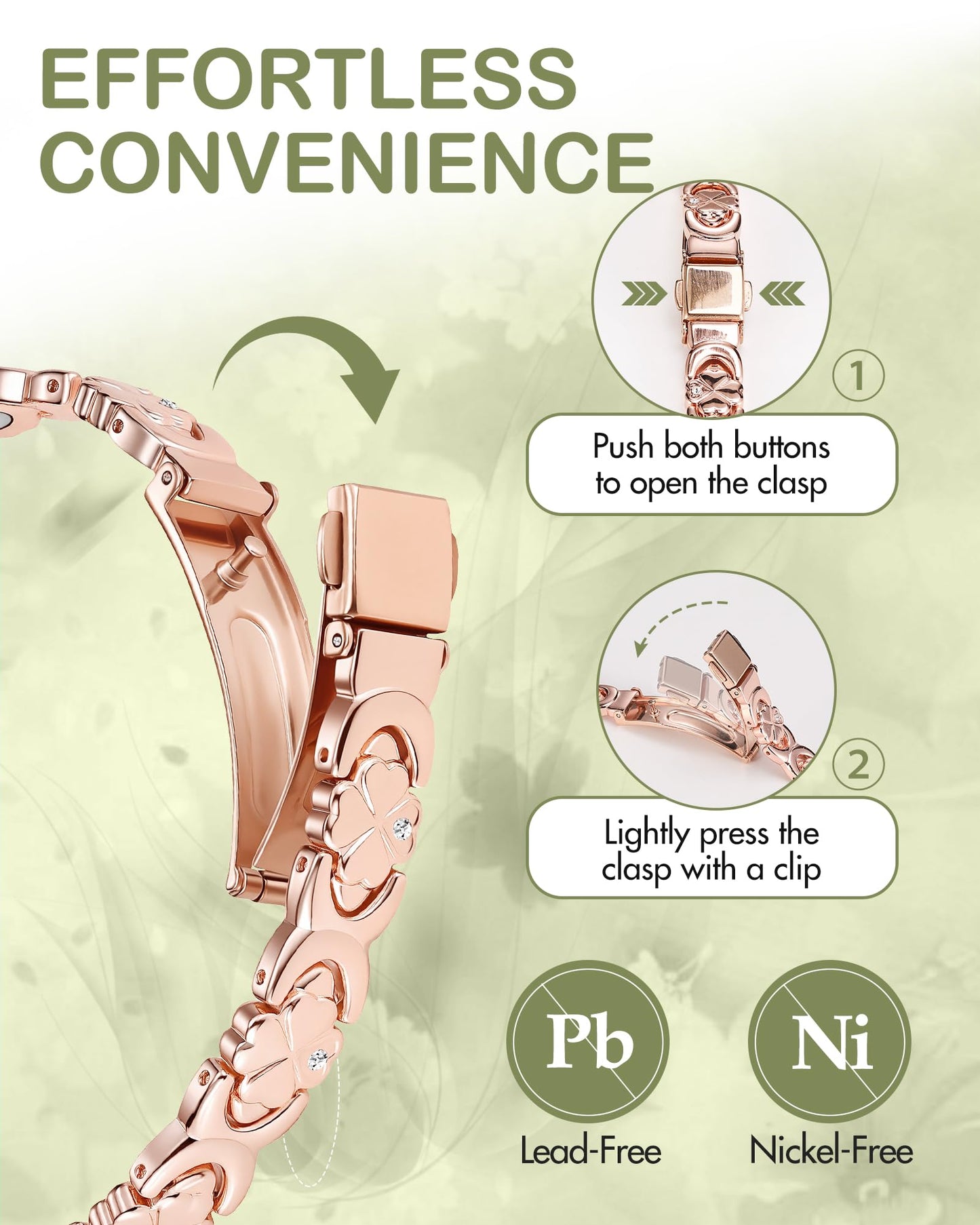 Feraco Pure Copper Bracelets for Women, Ultra Strength Magnetic Bracelet for Women with 3800 Gauss Magnet & Sparkling Cubic Zirconia, Flower Jewelry Gift, Infinite Symbol (Rose Gold)