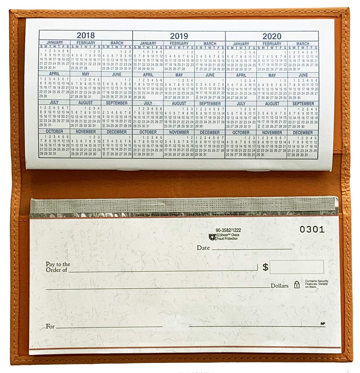 123 Cheap Checks Bright Orange Basic Genuine Leather Checkbook Cover For Men & Women