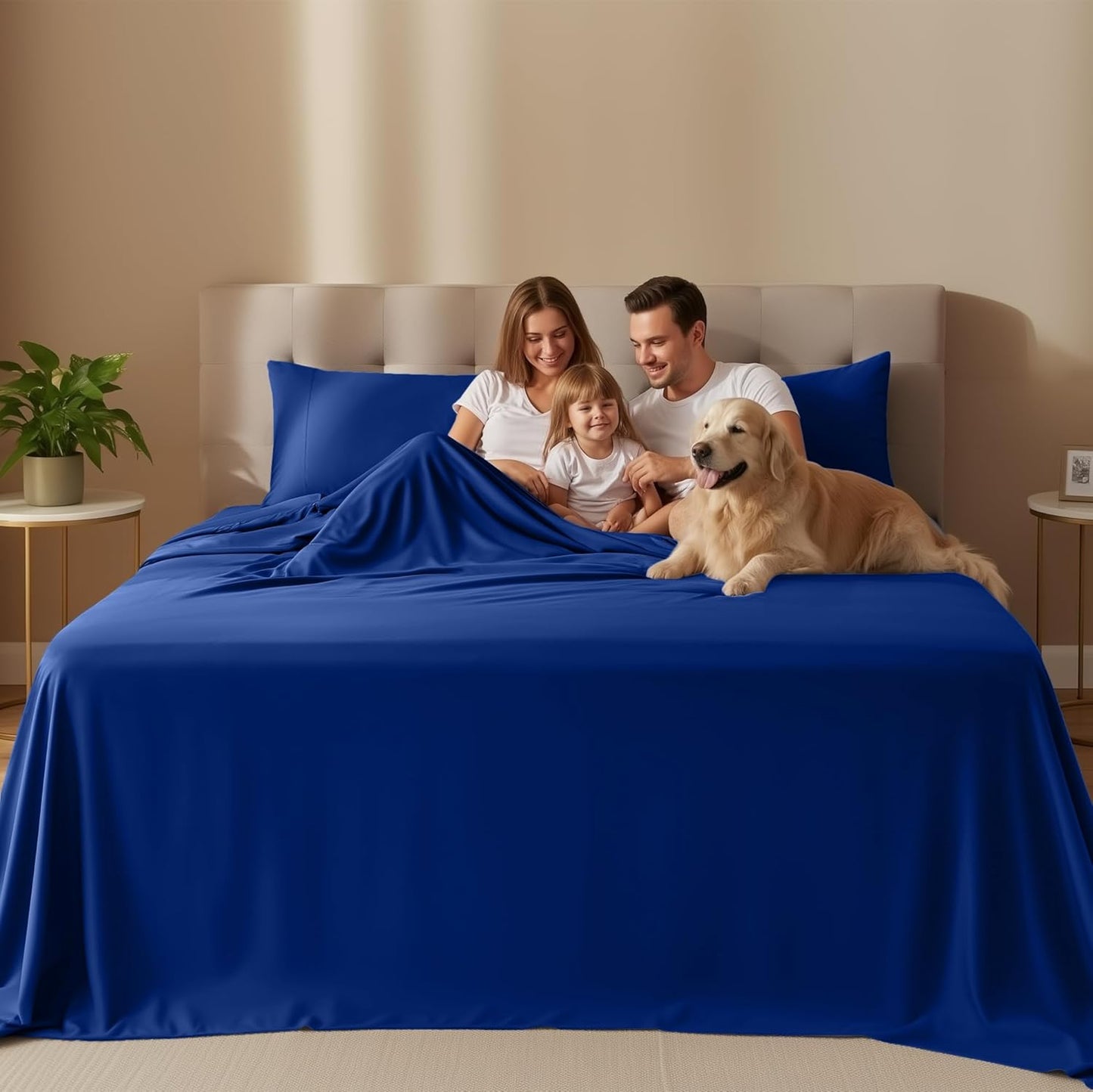 Utopia Bedding Queen Size Sheet Set - Soft, Breathable Microfiber | 4-Piece in Royal Blue, Oeko-Tex Certified