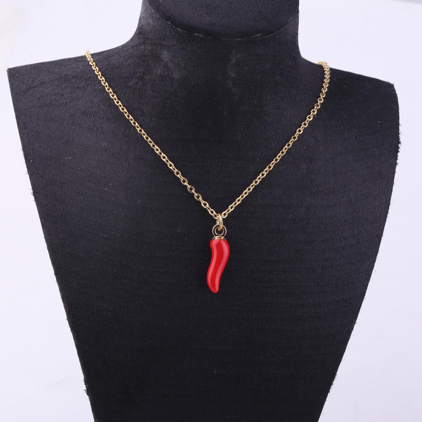 BLEOUK Italian Horns Necklace Charm Red Horns Italy Gift Italian Protection Jewelry (The ItalianHorn Card NE)
