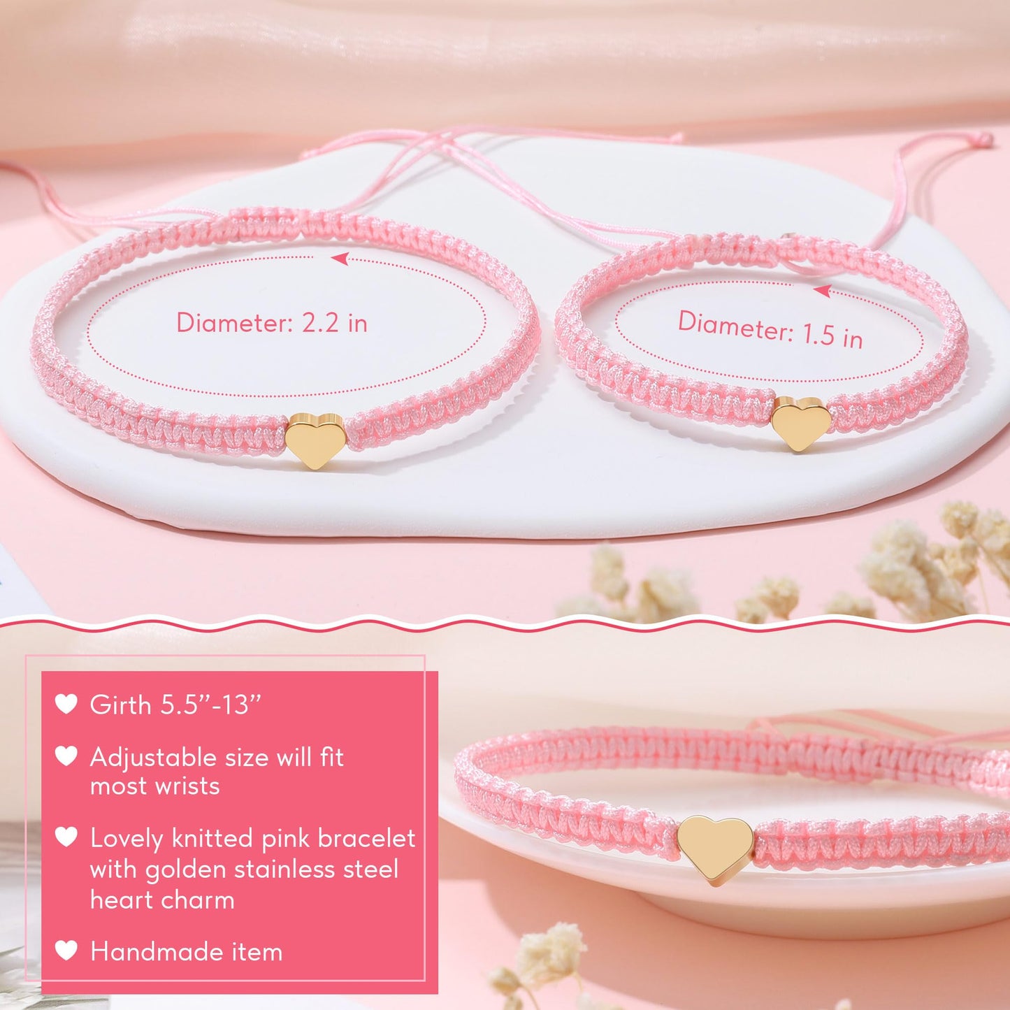 WZHENAINI First Day of Kindergarten Bracelets for Mother and Daughter, Mom and Daughter Bracelets Matching Gift, Mommy and Me, Daughter Back-to-School Gift