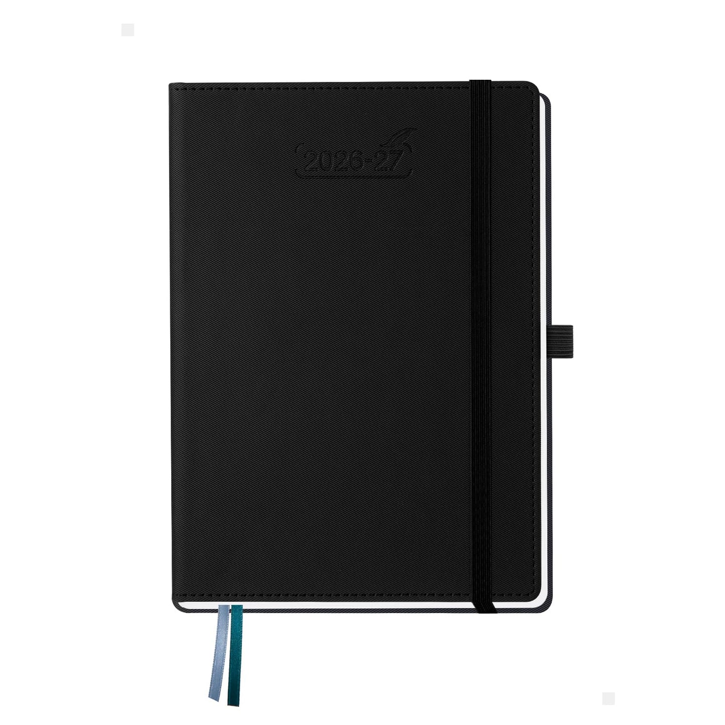 BEZEND Weekly Planner 2026-2027 (6" x 8.5") Horizontal Layout Notebook (Jul 26-Dec 27) 18 Months Academic Calendar & Monthly Tabs, Ideal for Students, Work & Home, PU Leather Hardcover -Black