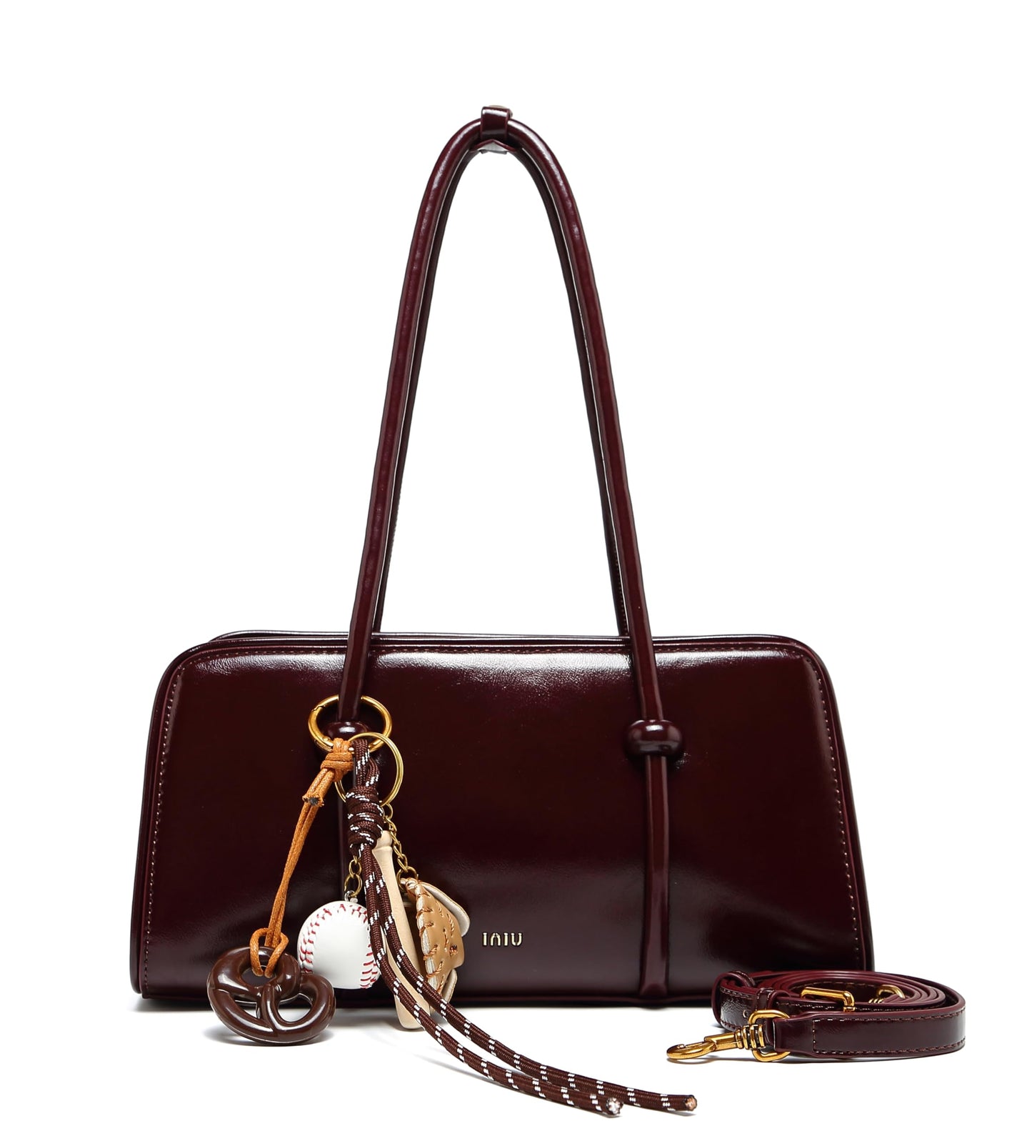 RTPRTP Burgundy Purse for Women, Small Faux Leather Top Handle Satchel Handbag with Detachable Crossbody Strap, Vintage Shoulder Bag for Everyday, Date Night and Travel(burgundy)