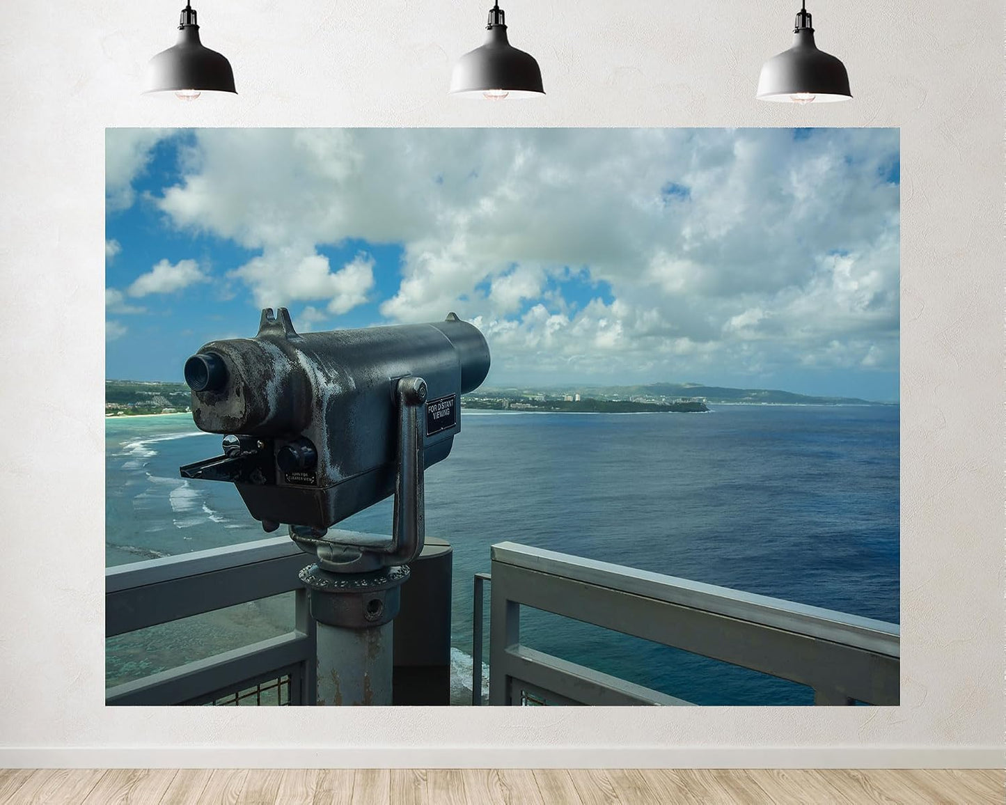 TryKid 7x5ft Ocean Viewfinder Backdrop Blue Sky White Clouds Coastal Landscape Photography Background Beach Themed