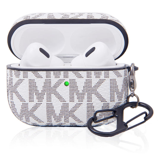 TANGABA for AirPods Pro 2nd Generation Case(2022), Full-Body Protective Leather Airpods Pro 2 Protective Cover with Keychain for AirPods Pro Wireless Charging Case, Front LED Visible-White