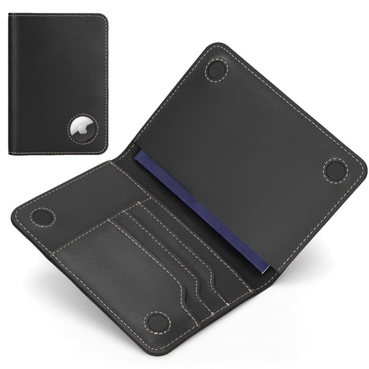 ALLIVE Passport Holder for Travel, Genuine Leather Passport Holder with AirTag Slot, Magnetic Closure, RFID Blocking Passport Cover Travel Wallet for Women Men