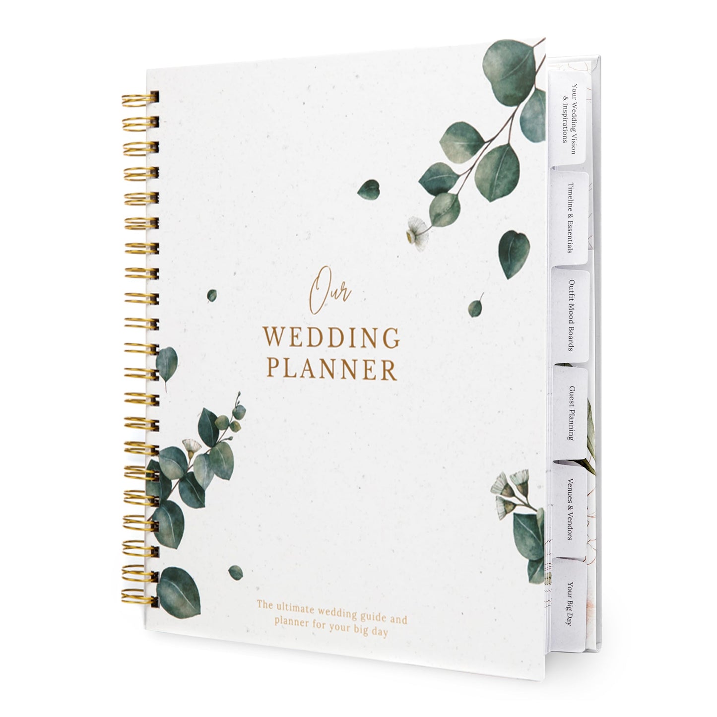 Timeless Premium Wedding Planner Book and Organizer – Wedding Planning Book, Comprehensive Keepsake & Countdown Binder, Perfect Engagement Gift for Women, 11" x 9" (Eucalyptus)