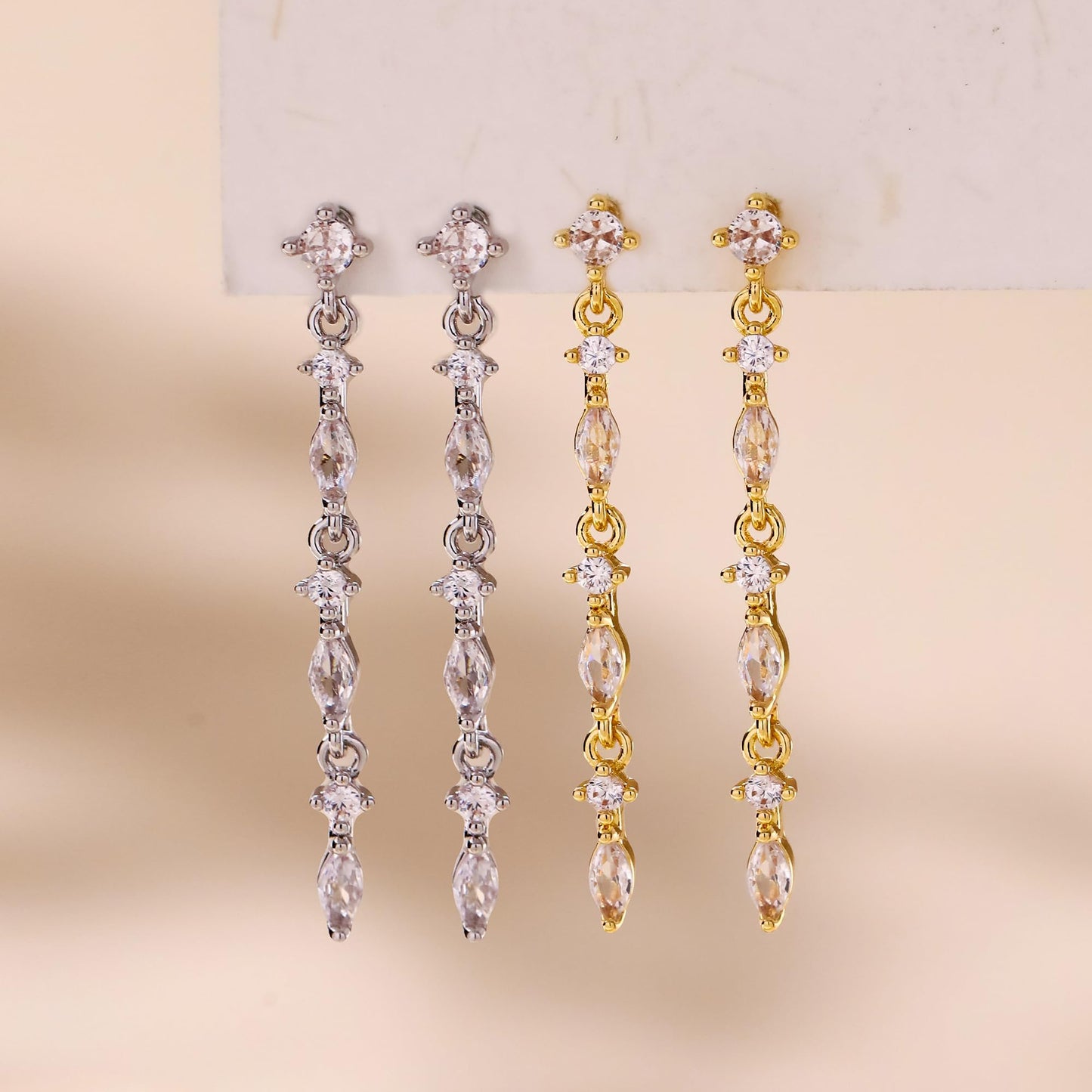 Solistra Silver Dangle Earrings for Women Trendy Cubic Zirconia Drop Earring Hypoallergenic Earrings for Women Wedding Jewelry Valentines Day Gifts for Her