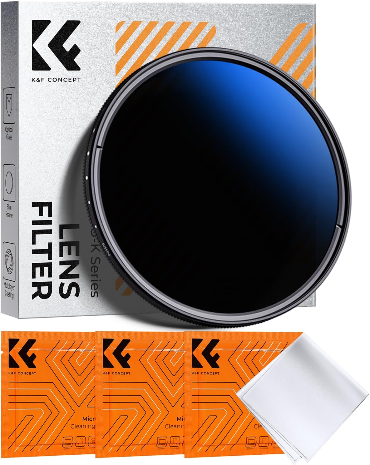 K&F CONCEPT 49mm ND2-ND400 (1-9 18 Variable ND Lens Filter Stops) Multi-Layer Coatings Adjustable Neutral Density Ultra