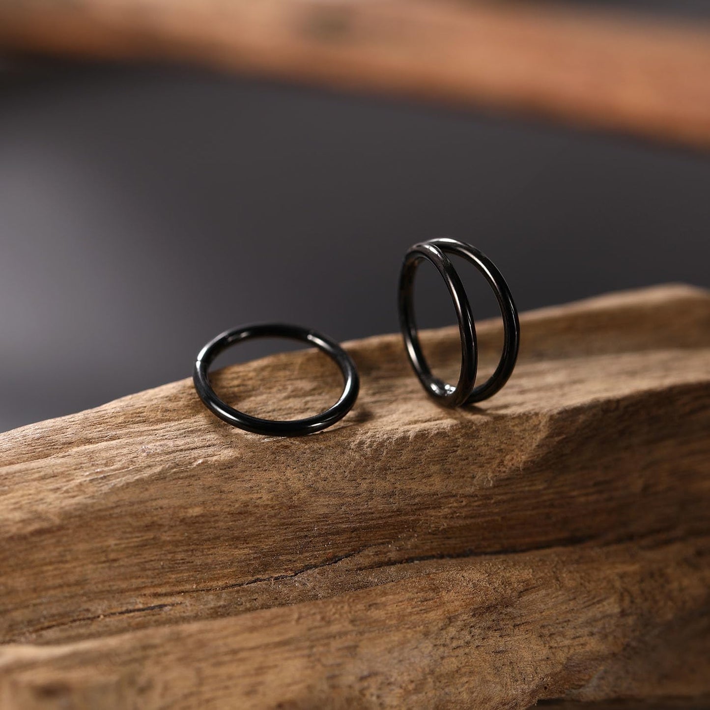 Nose Rings 14 Gauge Nose Ring Hoop Earrings 12mm Septum Ring Double Hoop Nose Hoop 14g Cartilage Earring Black Septum Clicker Lip Rings 12mm Helix Earring Rook Earrings Septum Jewelry Surgical Steel