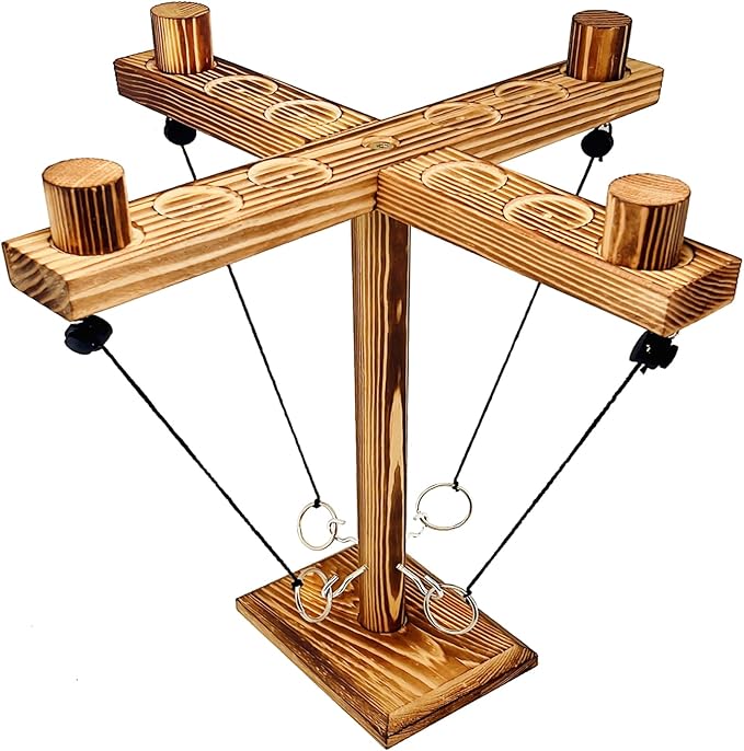 Ring toss Game for Adults,Yard Games,Wooden Rings for Ring toss,Outdoor Indoor Games,Bars Hook and Ring Game,Suitable for Camping,Party,Backyard Games.Adult Games for Game Night,