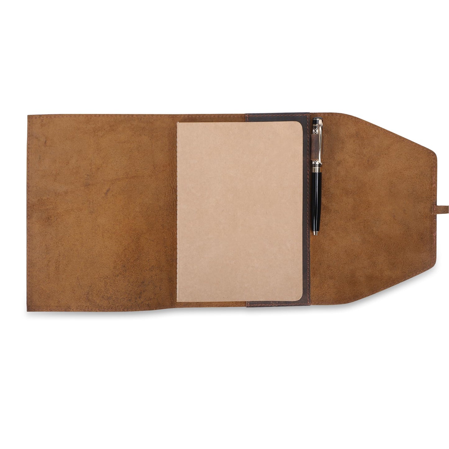 TheAntiq Refillable Leather Journal A5 Planner Handbook Bible Cover A5 Notebook Cover with Pen Loop, Gift for Him and Her