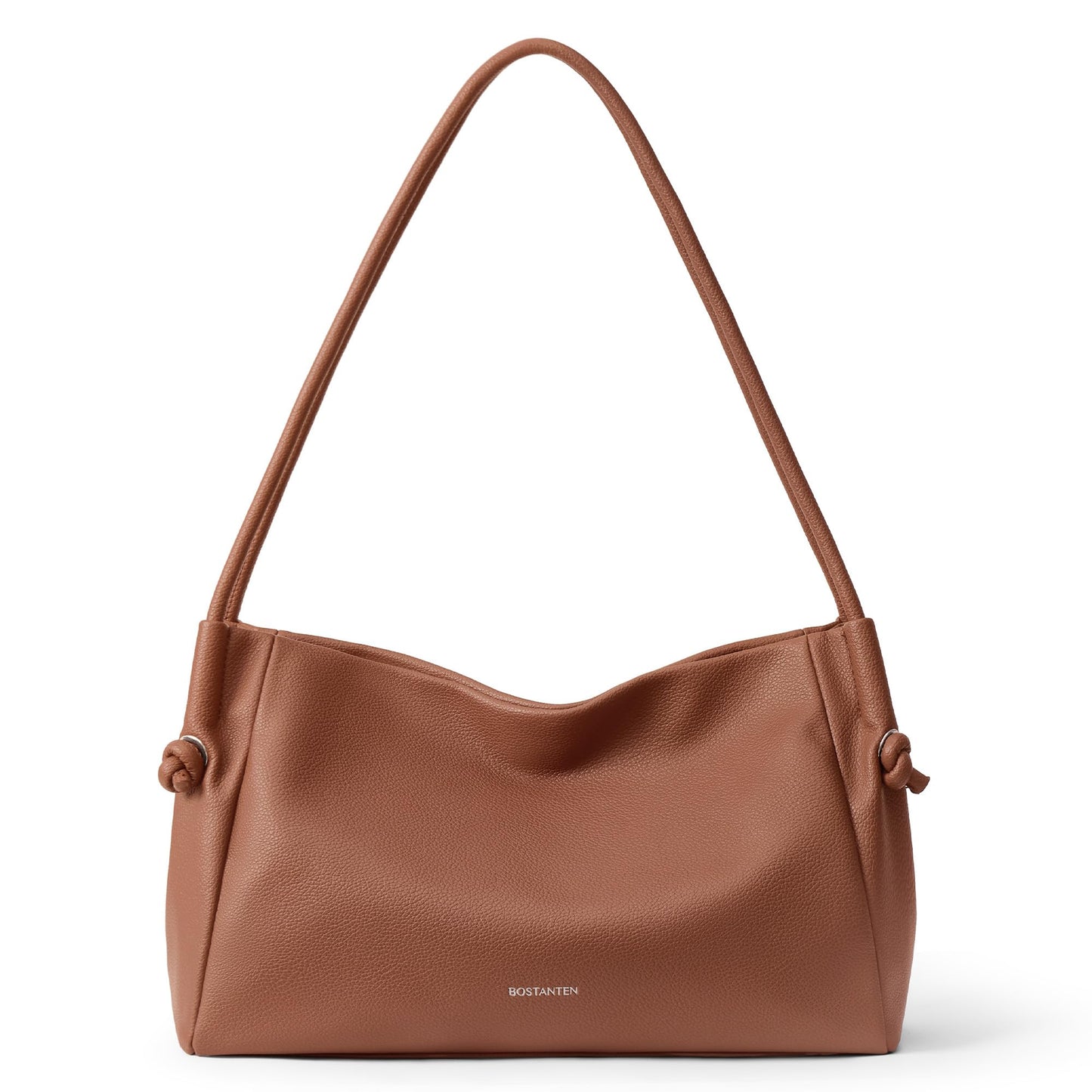BOSTANTEN Shoulder Bag for Women Pebbled Vegan Leather Purses Soft Hobo Handbag Supple Bag for Travel Work Brown