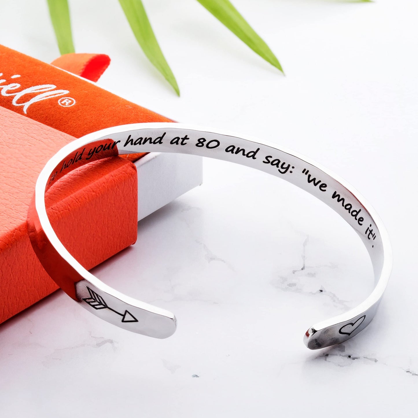 Carviell Personalized Bracelet, Gifts for Wife From Husband, Gifts for Girlfriend Birthday Gift for Her, I Love You, Stainless Steel Bangle Jewelry