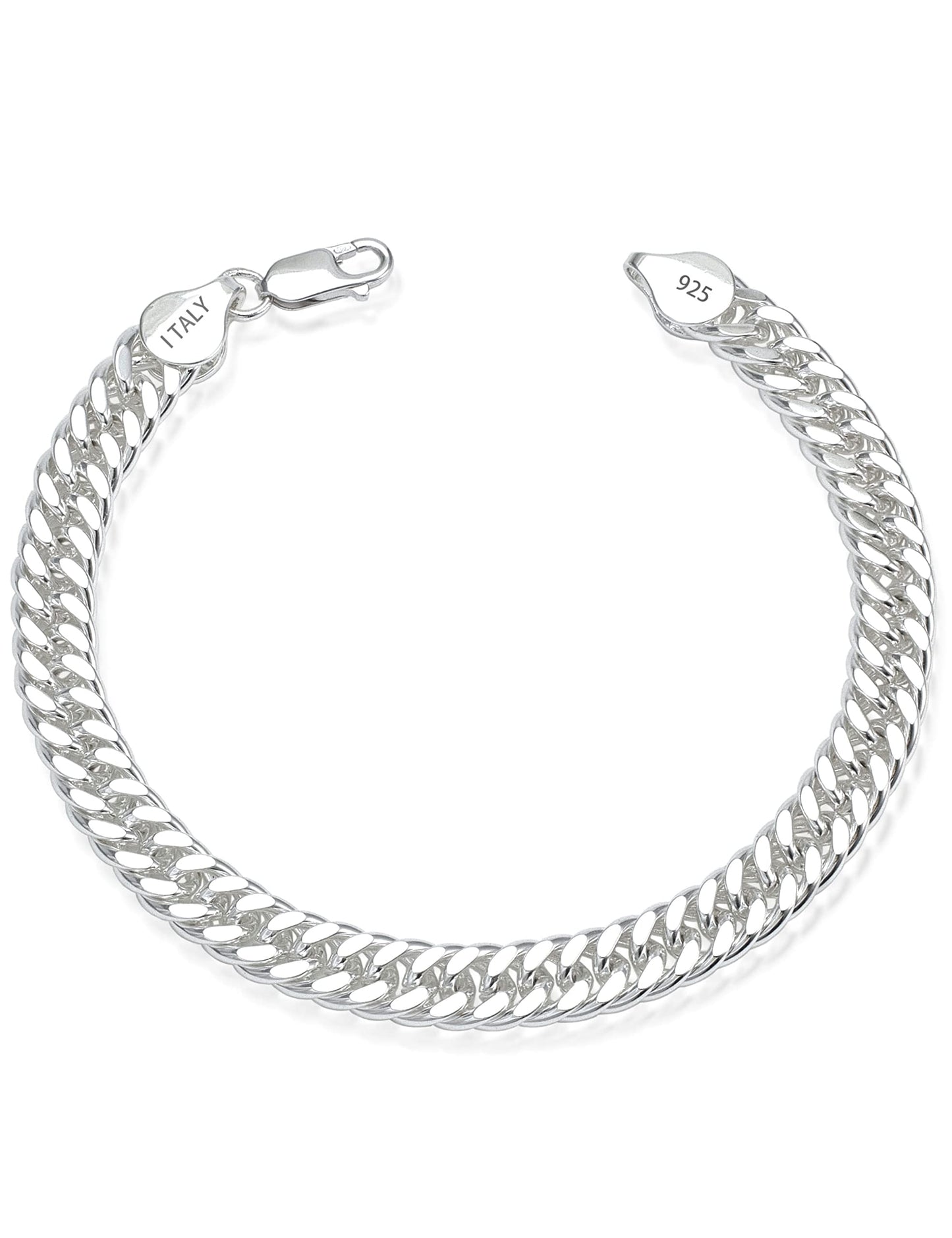 ASDULL 925 Sterling Silver Cuban Bracelets 8mm Silver Bracelets for women Cuban Link Bracelet for men 8 Inches