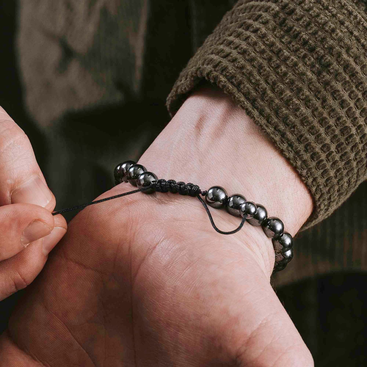 iHeartDogs Hero Company Magnetic Hematite Titanium Beads Bracelet - Magnetic Therapy Bracelet for Men and Women