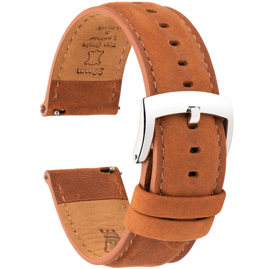CORROPELLE Leather Watch Bands Quick Release, Vintage Elegant Top Grain Leather Watch Band Straps Replacement for Men and Women, Watch and Smartwatch, Choice of Width - 18mm 19mm 20mm 21mm 22mm