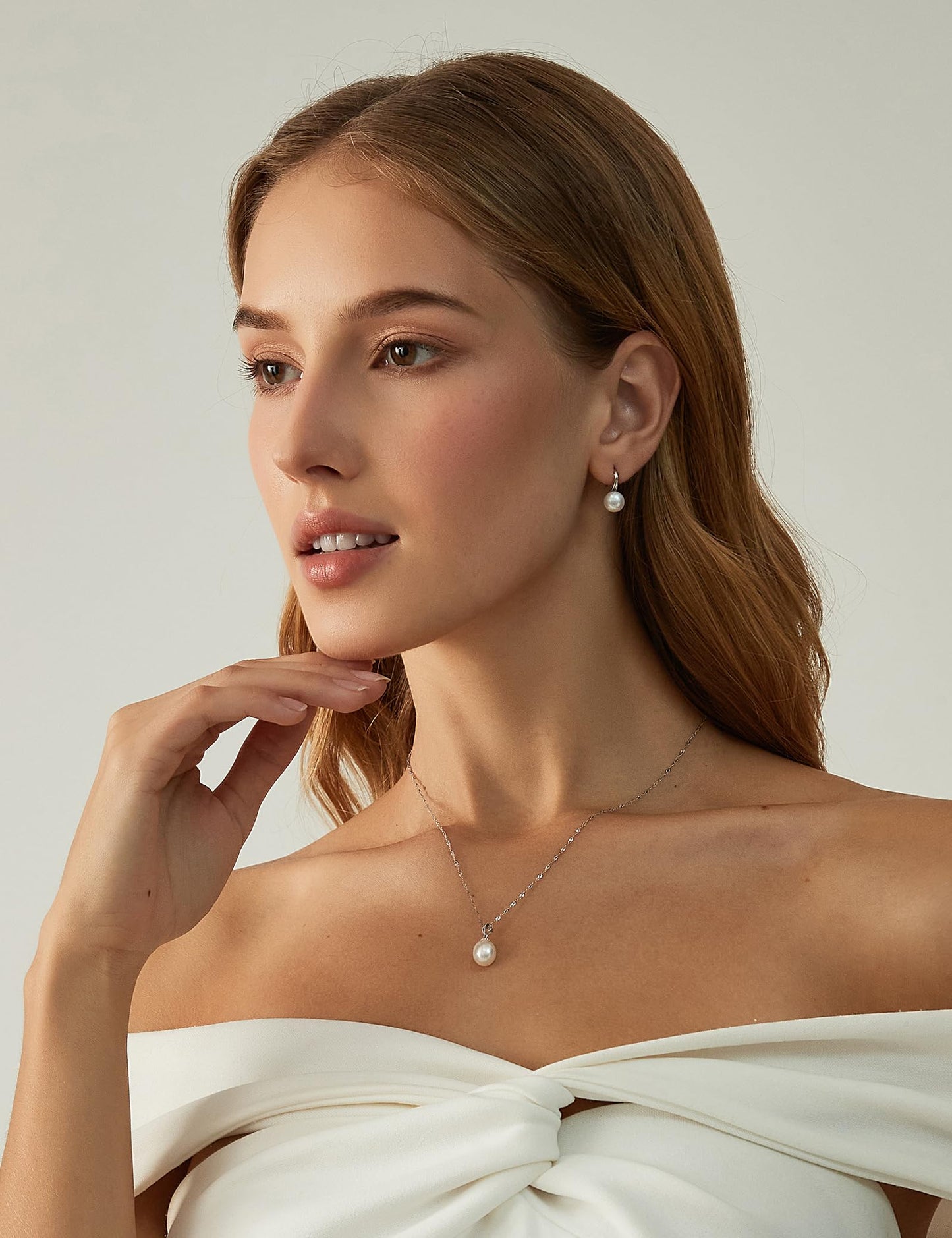 EAMTI Pearl Earrings for Women 925 Sterling Silver Freshwater Cultured Pearl Drop Earrings High Heels Dangle Hook Earrings