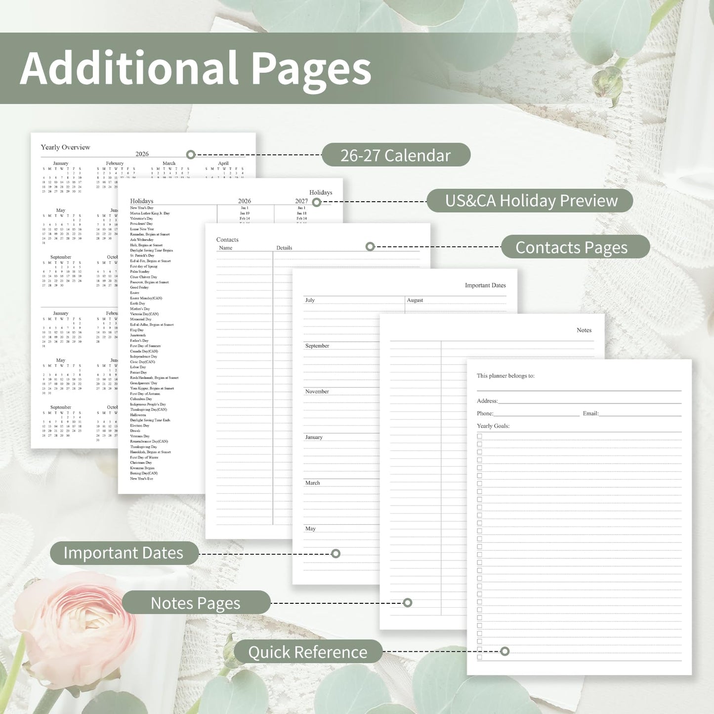 Planner 2026-2027, 8.5" x 11" Weekly and Monthly Planner with Tabs from Jul 2026 - Jun 2027 Academic Year, A4 Large Hardcover Agenda Calendar with Date for School & Office Schedule, Sage Green
