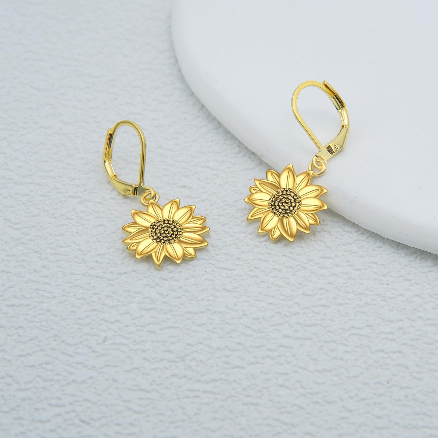 TALYKONG Sunflower Earrings for Women Sunflower Gold Plated Leverback Dangle Earrings Hypoallergenic Jewelry Gifts for Women (sunflower earrings)