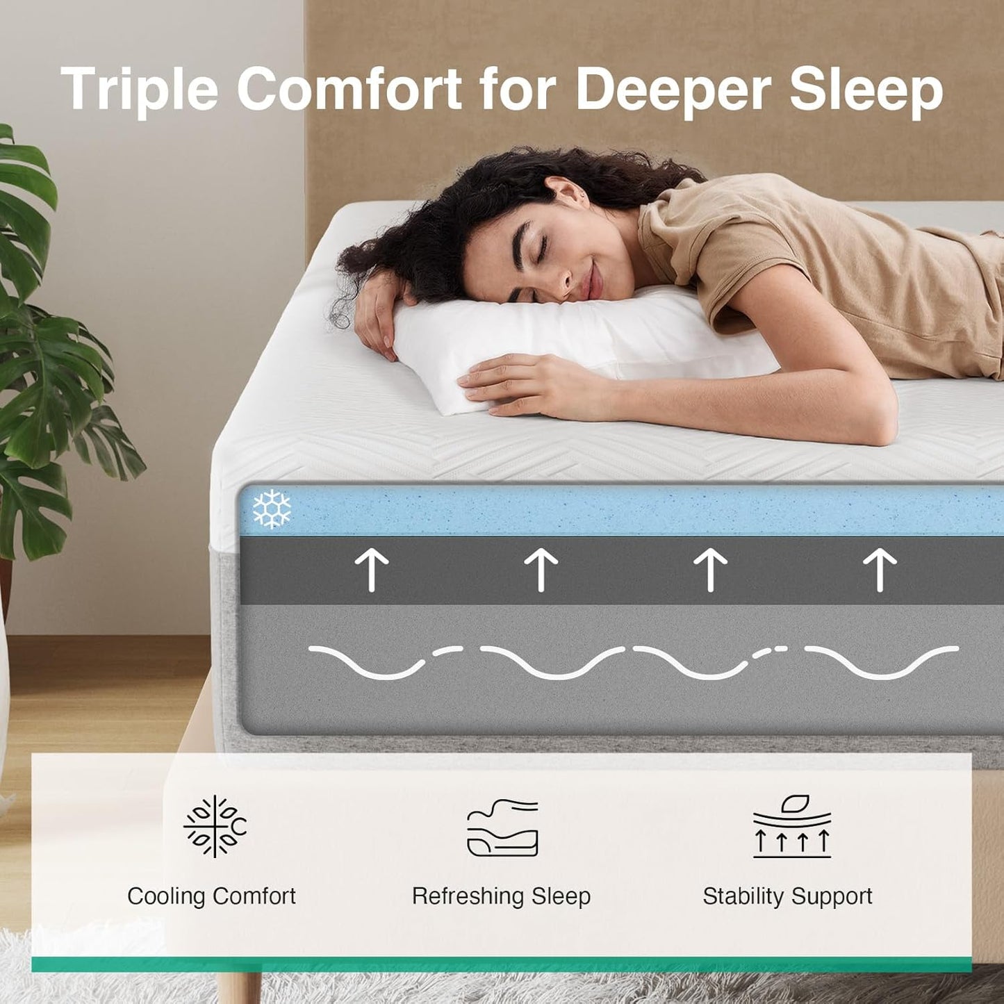 Novilla Memory Foam Mattress - 10 Inch Full Mattress with Gel Foam for Comfort & Pain Relief