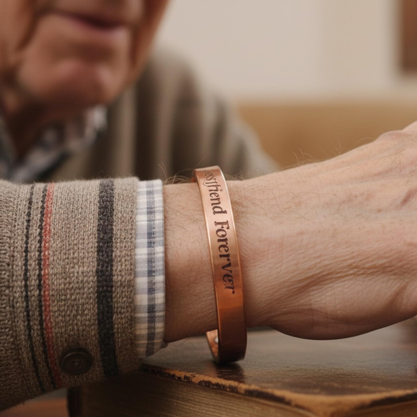 Touchstone Inspirational Copper Engraved Magnetic Bracelets for Women-Personalized Jewelry Gifts for Best Friend/Mom/Daughter/Sister - Adjustable Bracelet in a Gift Box Bestfriend Forever