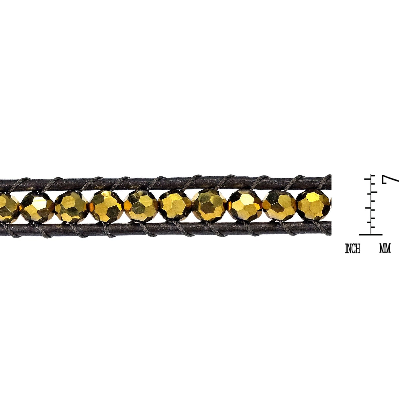 AeraVida Bohemian Multi-Layer Gold Crystal Muse Wrap Bracelet | Handmade Leather and Cotton Rope Tribal Beaded Bracelet with Toggle Clasp | Fashion Jewelry for Women