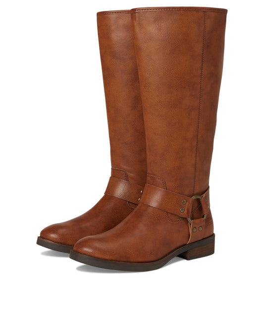 FRYE AND CO. Womens Kellie Harness Wide Calf Cognac 7 Medium