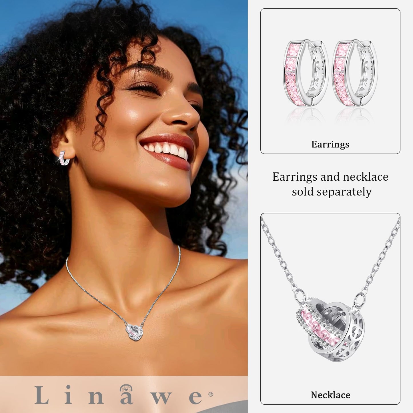 Linawe Silver Hoop Earrings for Women Trendy, Pink Cubic Zirconia Moissanite Earrings Studs, Flat Back Helix Pride Cute Small Huggie Earrings, Cartilage Cuff Ear Piercing Nap