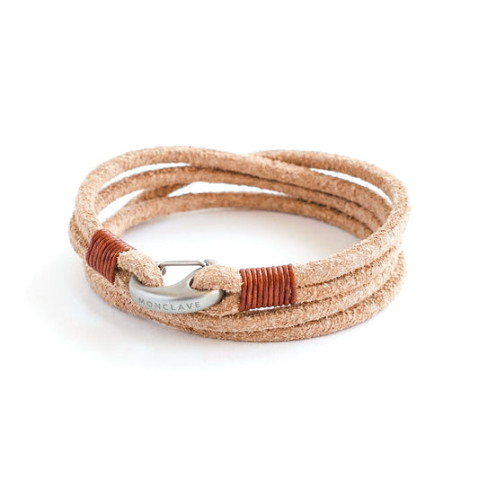 MONCLAVE Genuine Suede Leather Double Wrap Bracelet, Minimalist Unisex Wristband, Matte Finish Clasp, Premium Eco Friendly Gift Box Included