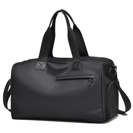 Outplea Small Gym Bag for Men Women, 18L Waterproof Travel Duffle Bag with Shoe Compartment & Wet Pocket, Carry on Personal Item Bags for Travel Airplane, Black