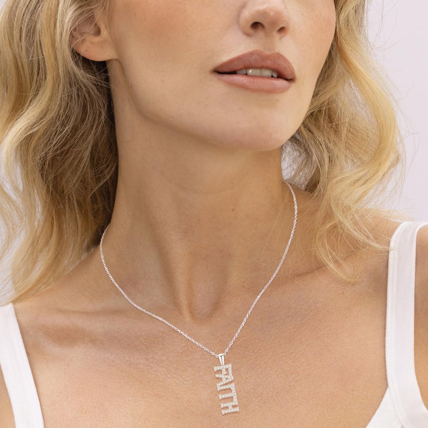 Dreamboat Faith Necklace for Women Sterling Silver Christian Necklace Pendant Confirmation Religious Jewelry Faith Gifts for Women