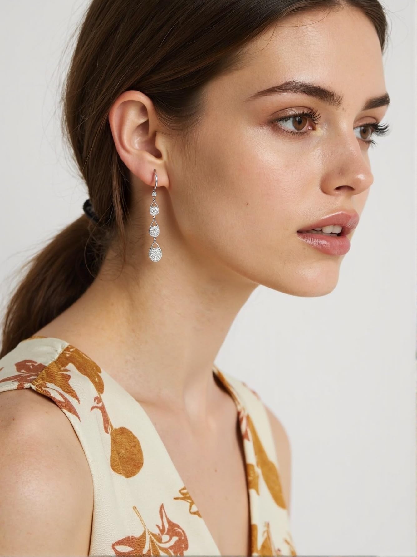 SBLING Cubic Zirconia Wedding Earrings for Brides Bridesmaids, Bridal Dangle Earrings, Crystal Drop earrings for Women Jewelry Gifts