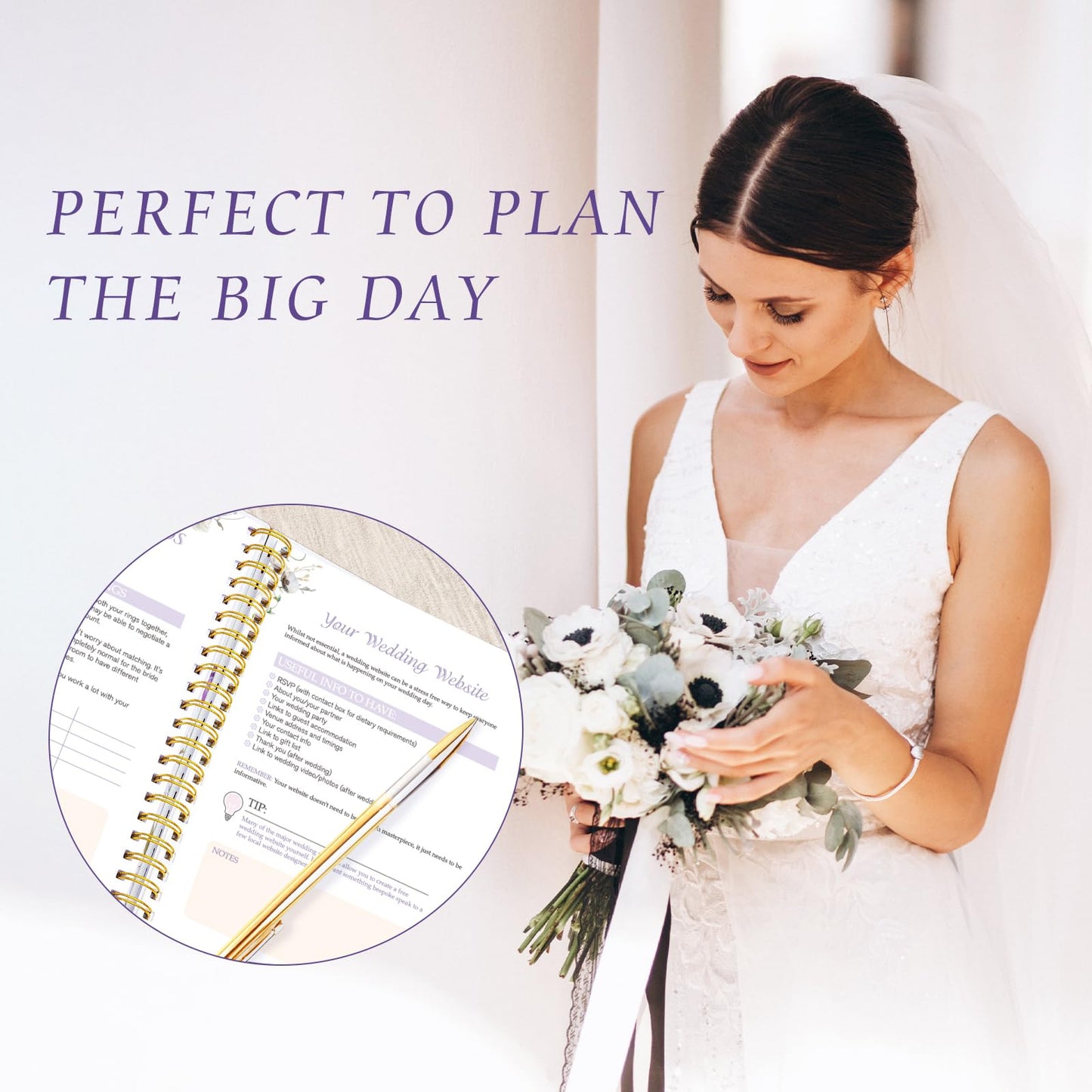 Wedding Planner Book and Organizer, Bridal Wedding Book Planner with Tabs and Sticker to Guide Entire Wedding Process, Checklists, Countdown Calendar, Ceremony Outline, Perfect Engagement Gift for Her, Bride Gifts for Bride to Be (11.5"x 9.5")