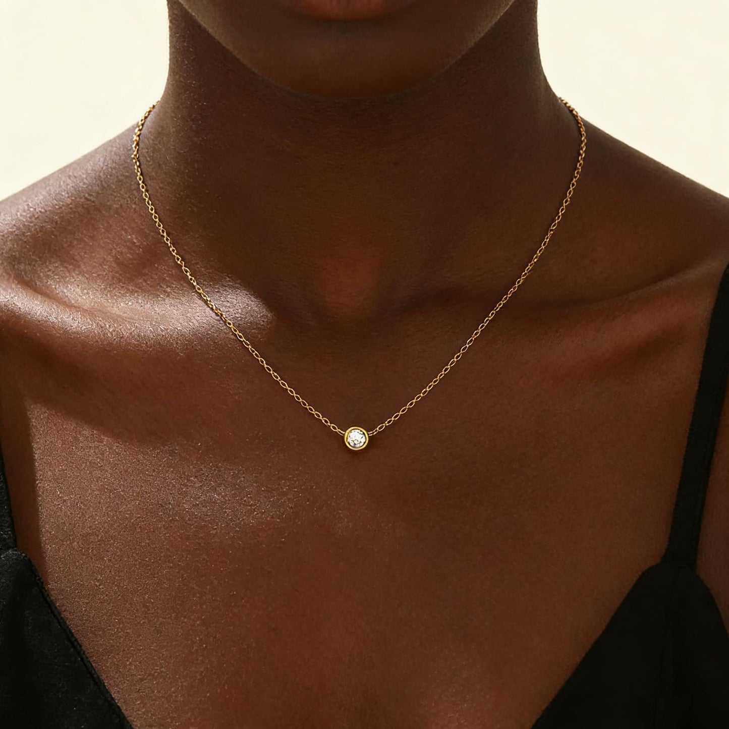 Jewigo Cubic Zirconia Necklaces for Women 18K Gold Plated Tear drop Necklace Dainty Layered CZ Lariat Diamond Necklace