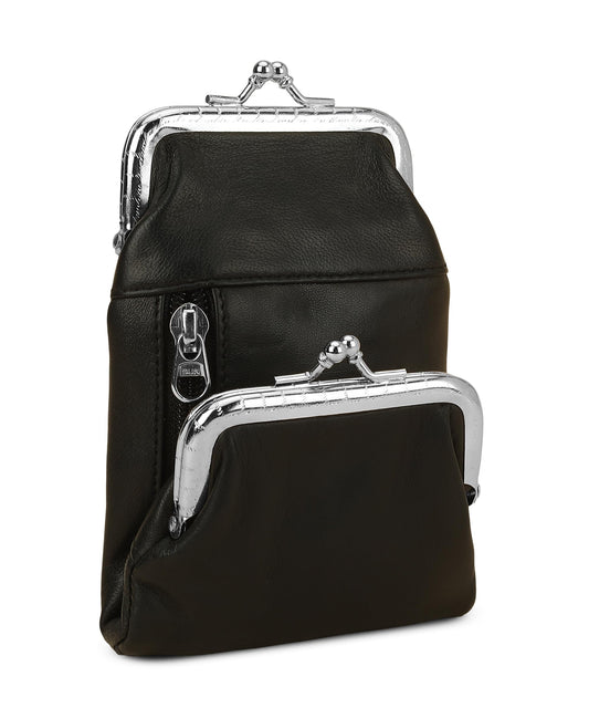 Genuine Leather Cigarette and Lighter Case with Twist Clasp by Leatherboss (Black)