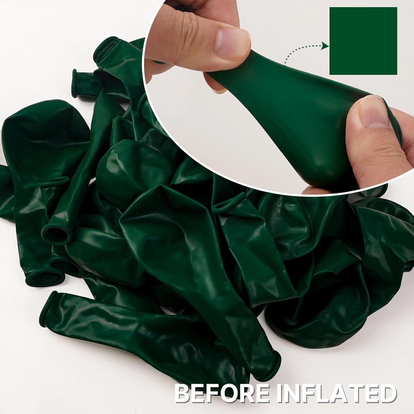 PartyWoo Green Balloons - 140-Piece Dark Green Balloon Arch Kit for Birthday & Graduation Decor | Various Sizes 5-18 Inches