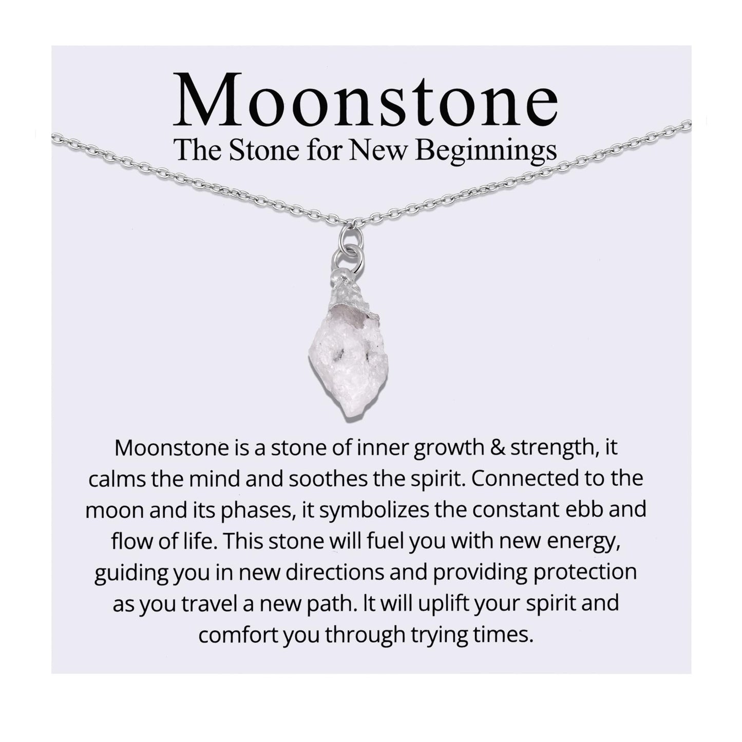 Ukodnus Moonstone Necklace for Women, New Beginnings Gifts for Women, Fresh Start Jewelry, Encouragement Gift, Starting Over New Chapter Graduation Divorce Recovery Gifts