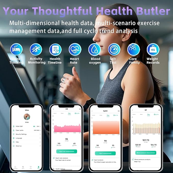 Smart Ring for Women ??Fitness Tracker Ring with Heart Rate, SpO2, Blood Pressure, Sleep Monitoring, Step & Calorie Counter, No Subscription Fee, iOS & Android Compatible (Silver, 11)