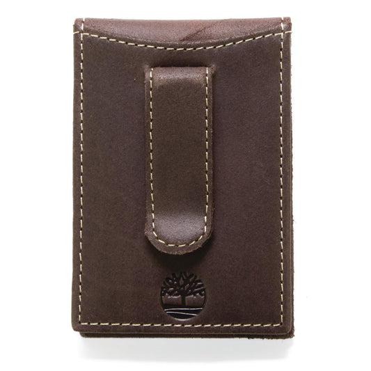Timberland Men's Slim Leather Minimalist Front Pocket Credit Card Holder Wallet,Brown (Money Clip) 2, One Size