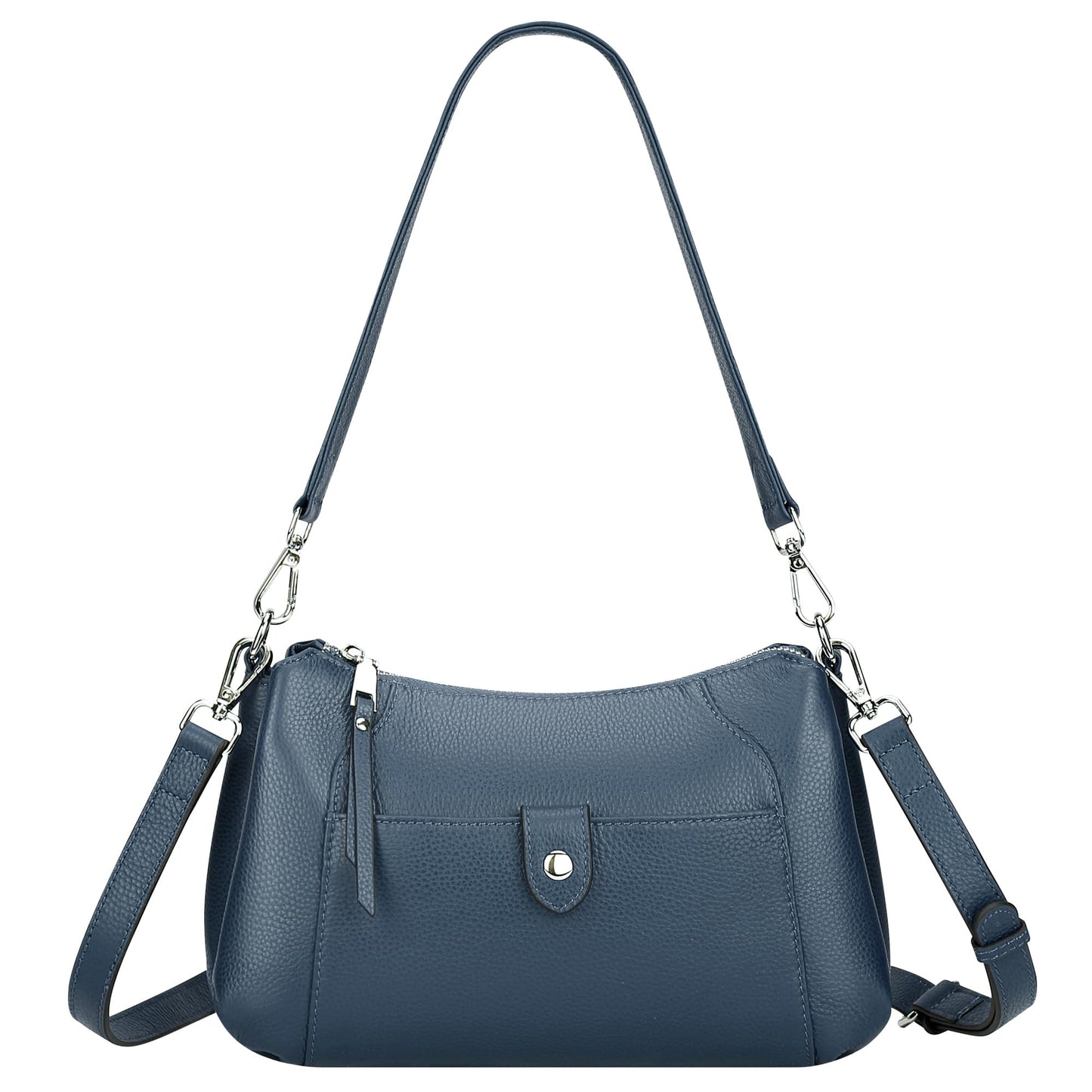 Over Earth Genuine Leather Small Hobo Crossbody Bags for Women Shoulder Purses and Handbags(O189E Indigo Blue)