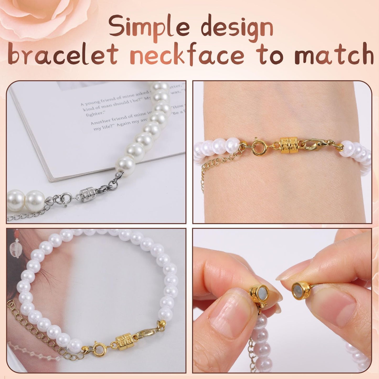 925 Silver Double Lobster Magnetic Necklace Clasps,Magnetic Jewelry Clasps for Necklaces Extender Bracelet Clasps and Closures (5golden+5silvery)