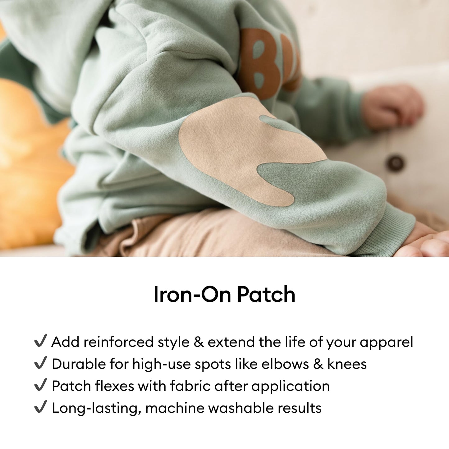 Cricut Iron-On Patch, Neutral Solids - 8 in x 12 in (8 ct) - Repair or Customize Clothing - Machine Washable - No Sewing Needed
