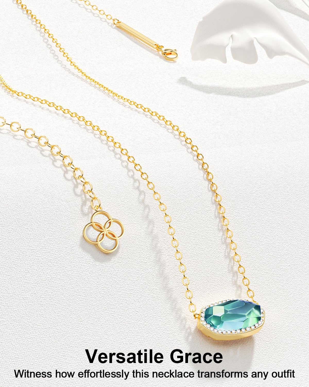 AICase 18K Gold Plated Pendant Necklace for Women,Diamond Rhinestone Dainty Fashion Jewelry,Anniversary Wedding Birthday Gifts for Women/MoM/Sister/Friends/Her/Wife/Grandma/Coworker_Sky Blue