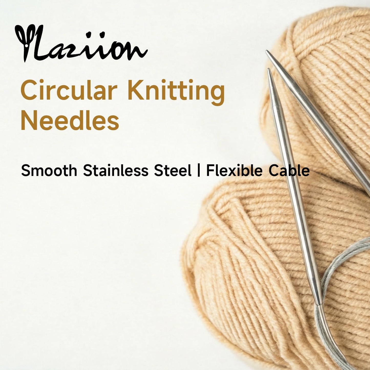 YLAZIION Size US 10 Circular Knitting Needles 6.0mm, 40 Inch Extra Long Stainless Steel Knitting Needle, Ergonomic Metal Circle Needle for Chunky Yarn Bulky Projects, 101 cm