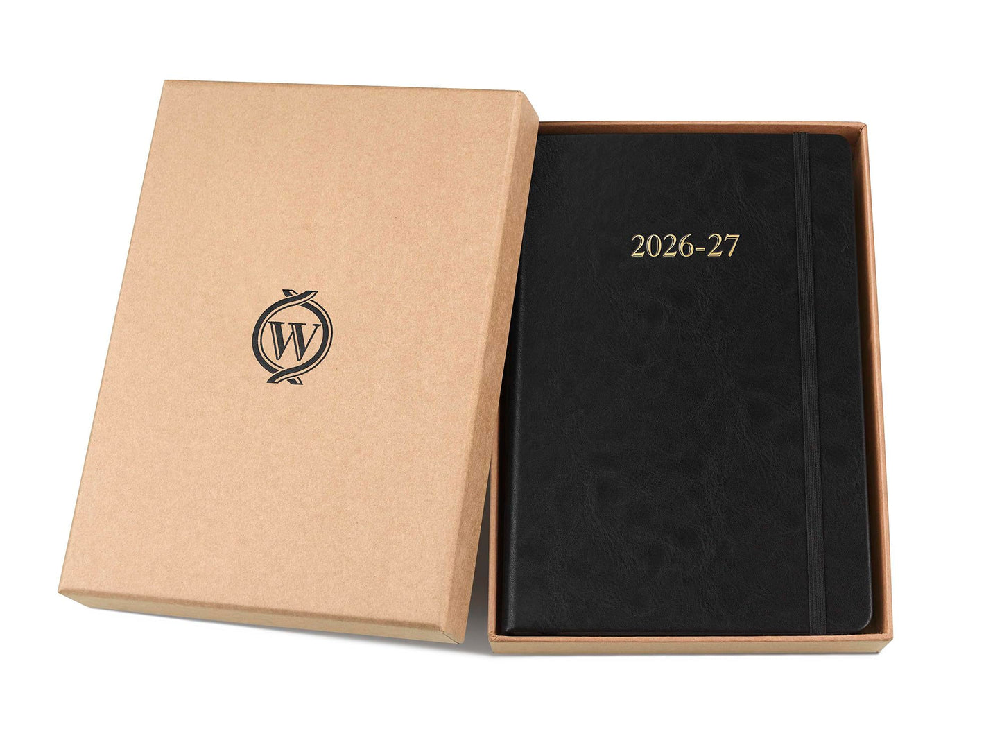 Wykeham's Executive 2026-27 Daily Journal Planner – Customization Available – Mid-Year Academic Diary – July 2026 to June 2027 (Black, 8.5"×5.5")