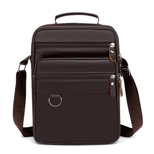 ZZNICK Leather Messenger Bag for Men Large Business Travel Briefcase Crossbody Handbag Man Purse Sling Shoulder Bag