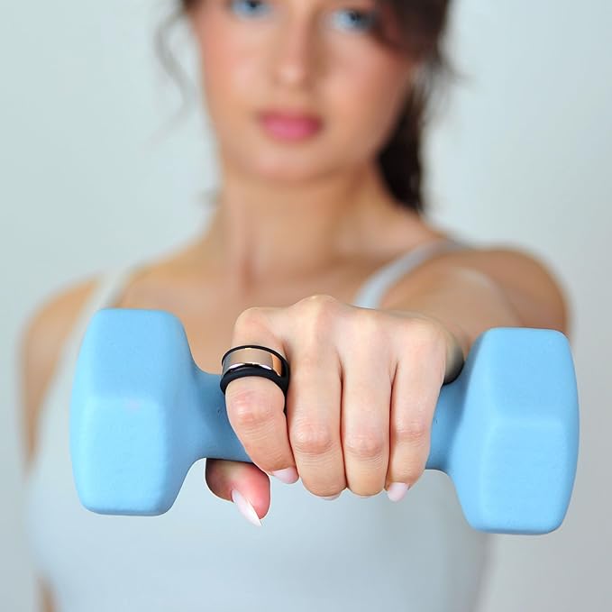 Rinfit Smart Ring Protector - Silicone Ring Enhancer for Active Lifestyle and Gym - StyleFit U.S. Design Patent - Black, Size 9