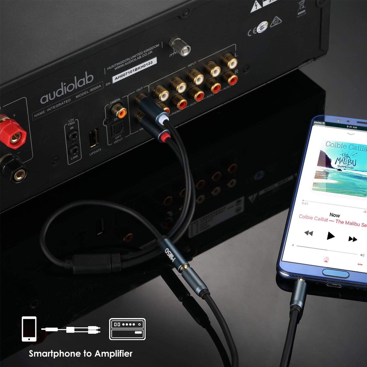 3.5mm 33 10 3.5mm 1/8 MP3 MillSO to RCA FT / M, RCA to AUX Cable to RCA Male Premium Stereo Audio Cable for Connecting