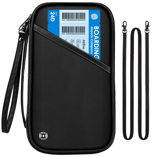 Travel Passport Wallets, Airtag Lightweight Family Passport Holder With RFID Blocking Passport Cover Case Waterproof Bag Document Organizer for Men and Women